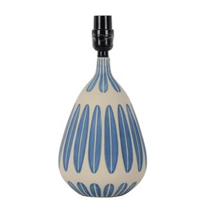 Small Retro Pattern Ceramic Table Lamp Base Blue - Project 62 , Size: Lamp Only