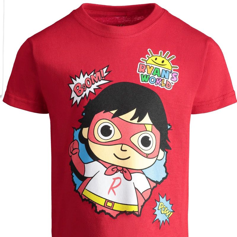 RYAN'S WORLD Red Titan Combo Panda 2 Pack T-Shirts Little Kid to Big Kid , 2 of 10