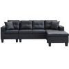 CAVINAS 96 Inch Sectional Sofa for Living Room with L Shape Chaise Lounge,4 Seats,Convertible Modular Couch with Cup Holder,2 Pillows,Black - 2 of 4