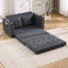 RISOKEYS 3-in-1 Pull Out Upholstered Futon Sofa - Convertible Sofa Bed, Foldable Tufted Loveseat with Side Pockets and Cup Holder - 2 of 4