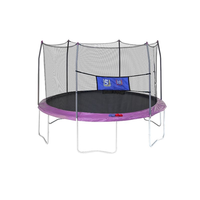 Skywalker Trampolines 12' Round Jump-N-Toss Trampoline with Enclosure - Purple, 1 of 11