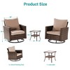 Sonkuki 3-Piece Patio Chair Set Swivel Rocking Chair Set Side Table Suiting Backyard, Poolside and Patio - 3 of 4