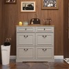 KTMBDW Shoe Storage Cabinet with 2 Drawers, 4 Flip Drawers, Freestanding Shoe Cabinet Organizer with Adjustable Shelf, Shoe Cabinet for Entryway,White - 4 of 4