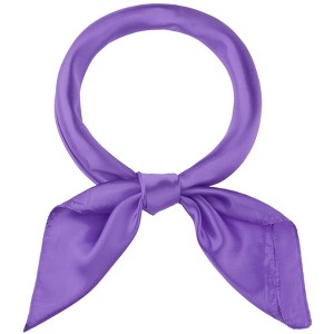 INSPIRE CHIC Women's Solid Color Satin Large Square Scarf Neckerchief Bandanas 35"x35" - 1 of 4