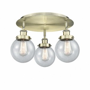 Beacon - 3 Light Flush Mount In Art Deco Style-9.63 Inches Tall and 17.75 Inches Wide - 1 of 1