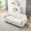 TiramisuBest French retro cloud fabric double-seat creamy style straight-line sofa for the living room., Modular Sectional Sofa with Storage - 3 of 4