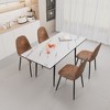 NicBex Kitchen Table Chairs Set Extendable Dining Room Table with MDF Tabletop and 4 Suede Chairs for Dining Room - 3 of 4