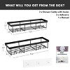 Aoibox Shower Caddy Shelf Organizer Rack, Self Adhesive Black Bathroom Shelves Basket,Wall Mount Storage Decor for Home Farmhouse Apartment Essentials - 2 of 4