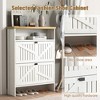 Modern White MDF Shoe Cabinet for Entrance, Hallway, Foyer, Entryway - 3 of 4