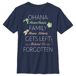 Boy's Lilo & Stitch Stylized Ohana means Family Quote T-Shirt - 1 of 4