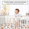 Sweet Jojo Designs Baby Boy Fitted 100% Cotton Muslin Crib Sheet Watercolor Sports Theme Blue Brown and Orange - 2 of 4