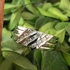 Pompeii3 1/2ct Mens Diamond Wedding Ring Three Row 10k White Gold - 4 of 4