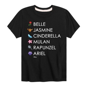 Boys' - Disney - Princess List Icons Short Sleeve Graphic T-Shirt - 1 of 4