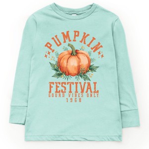 The Juniper Shop Pumpkin Festival Gourd Vibes Youth Long Sleeve Tee - XS - Seafoam - 1 of 4