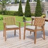 Christopher Knight Home Sierra Rustic Acacia Wood Patio Dining Chair with Cushions (Set of 2) - 2 of 4
