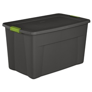 Sterilite Stackable 35 Gallon Storage Tote Box with Latching Container Lid for Home and Garage Space Saving Organization, Gray - 1 of 4