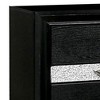 Royal Hampton Nightstand with Silver Trim Accent and 1 Jewelry Drawer, Black - 2 of 4