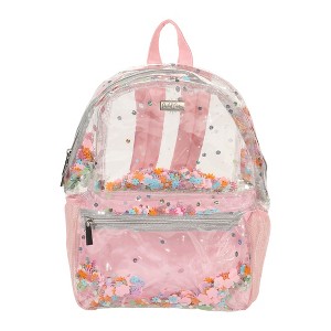 Packed Party Flower Shop Clear Backpack; Women's Fashion Book Bag; For Ladies at School, Work, Travel, and the Beach (Medium) - 1 of 4