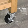 HOMCOM Bamboo Kitchen Island Cart on Wheels, Utility Trolley Cart with 2 Storage Drawers and Open Shelves, Bamboo Tone - 4 of 4