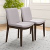 Vynxaria Beige Linen Dining Chairs (Set of 2) with Curved Back Rest - 2 of 4