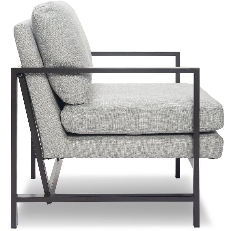 Russell Gray Metal Frame Accent Chair - Finch, 4 of 12