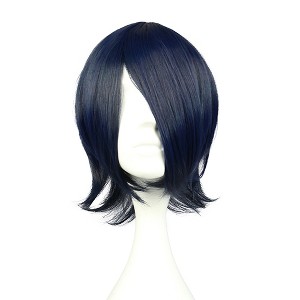 Unique Bargains Women's Halloween Wigs 12" Blue Black with Wig Cap - 1 of 4