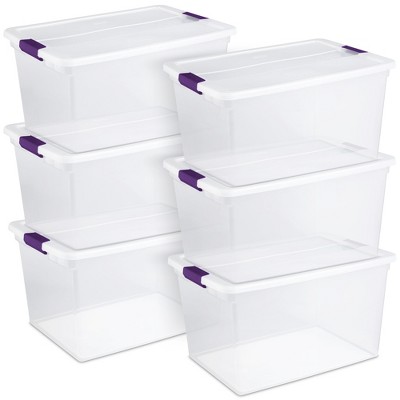 Sterilite ClearView Latch Box, Stackable Storage Organizer Bins for Home