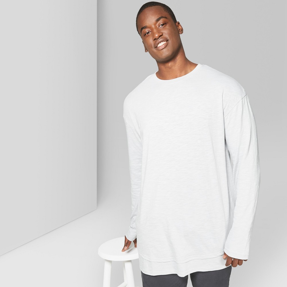 Men's Big & Tall Long Sleeve Layered Slub T-Shirt - Original Use Masonry Gray 3XBT, Size: Small was $18.0 now $11.69 (35.0% off)