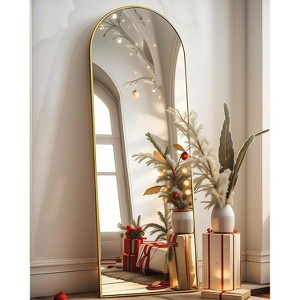 Arched Full Length Mirror - 18"58" Floor & Wall Mounted Mirror for Bedroom & Living Room, Gold - 1 of 4