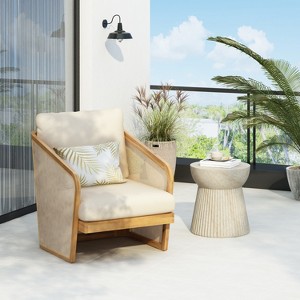 Christopher Knight Home Tito 2 Piece Outdoor Acacia Wood and Concrete Seating Set wth Accent Table - 1 of 4