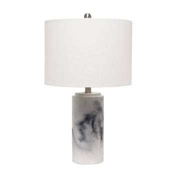 Marbleized Table Lamp with Fabric Shade White - Lalia Home