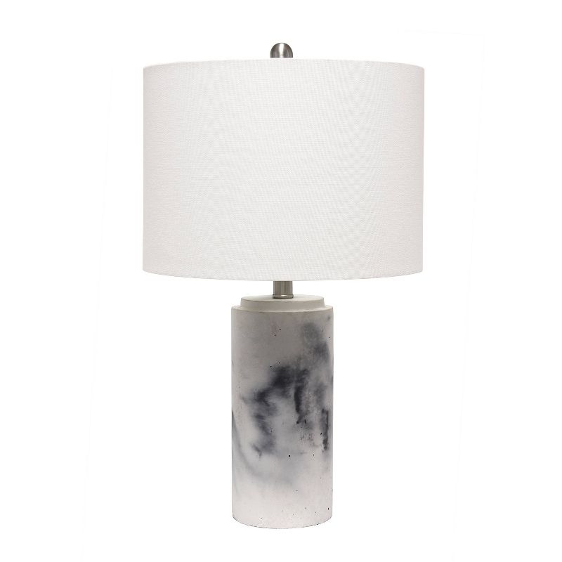 Marbleized Table Lamp with Fabric Shade White - Lalia Home, 1 of 9