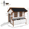 47'' Wooden Chicken Coop with Nesting Box Portable Hen House Rabbit Hutch with Ramp and Handles for 3 to 5 Chickens - LAOTIES - 2 of 4
