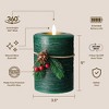 LumiPur Signature Christmas Collection Flickering Flameless LED Wax Pillar Candle Evergreen - 3 of 4