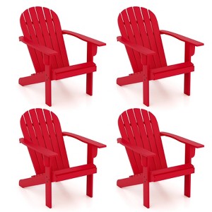 Tangkula 4PCS Patio Adirondack Chair w/ Inclined Seat High Backrest & Wide Armrests - 1 of 4