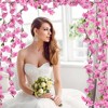 Unique Bargains Hanging Artificial Cherry-Blossom Flower Vines Decor 5.9ft/180cm 2 Pcs - 4 of 4