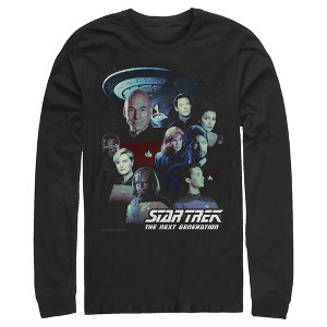 Men's Star Trek: The Next Generation Starfleet Classic Color Crew Poster Long Sleeve Shirt - 1 of 4