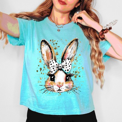 Simply Sage Market Coquette Bunny Dot Bow Boxy Crop Top