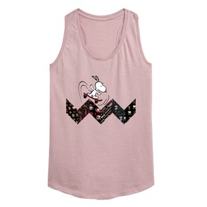 Women's Peanuts Snoopy Skating Pattern Graphic Racerback Tank - Heather Orchid - X-Large - 1 of 4