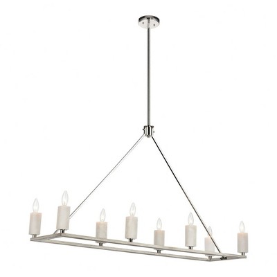 Elk Home White Stone 8 - Light Chandelier in  Polished Nickel