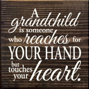 Slickblue Heartfelt Grandchild Wood Sign – Rustic 7x7 Knotty Pine with Hanging Slot or Shelf Display Option - 1 of 3