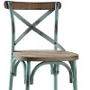Sapphtopaz 1PC Retro Bar Stools with Metal Frame Wooden Seat Counter Height Bar Stools with Footrest&Backrest Dining Chairs for Kitchen Island - 3 of 4