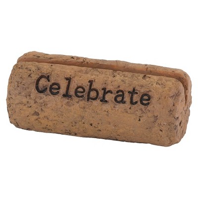 Celebrate Cork Placecard Holders - Spritz™: Wine Cork Table Card Holders, Beige, Resin, Wedding Party Decor, Set of 6