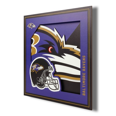 Nfl Baltimore Ravens 3d Logo Series Wall Art - 12x12 : Target