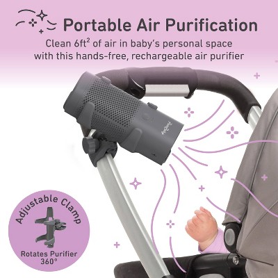 PureBaby Portable Gray HEPA Air Purifier with Adjustable Clamp