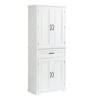 PDTEND Bathroom Storage Cabinet with Doors & Drawer, Adjustable Shelf, Multiple Compartments - 2 of 4