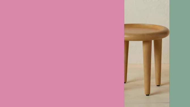 Alabata Round Wood End Table Natural - Opalhouse&#8482; designed with Jungalow&#8482;, 2 of 7, play video