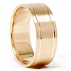 Pompeii3 14K Yellow Gold 8MM Comfort Fit Brushed Mens Wedding Band - 4 of 4