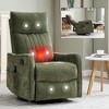 Heat Massage Manual Recliner Chair with 360° Swivel Rocker, Faux Leather/Chenille Accent Chair for Living Room/Bedroom - ModernLuxe - 3 of 4