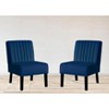 PAGED Mid Century Modern Accent Chairs Set of 2 Velvet Upholstery Living Room Chairs with Solid Wood Legs for Bedroom, Living Room - 2 of 4
